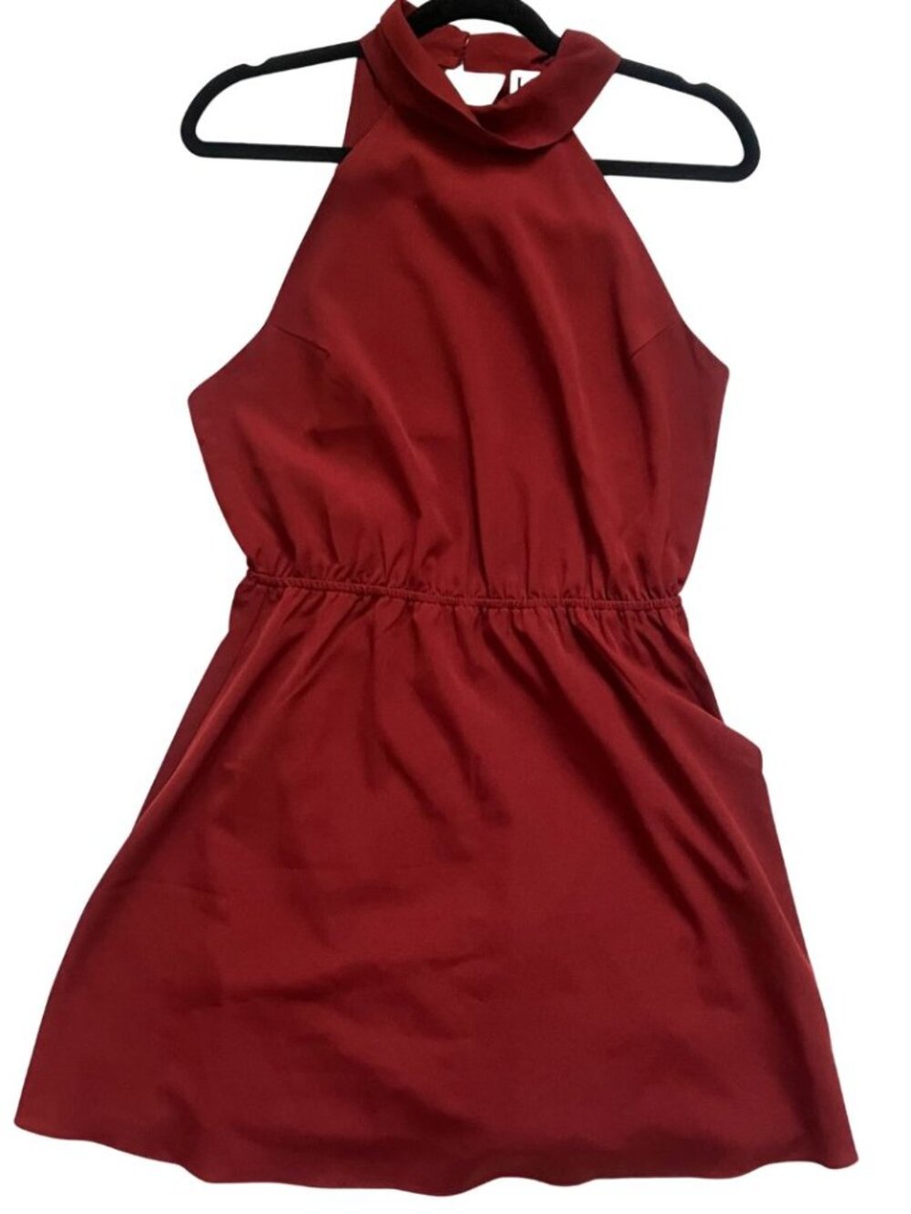 Haute Hippie Sleeveless Mock Collar Asymmetrical Cocktail Dress Red Size Small